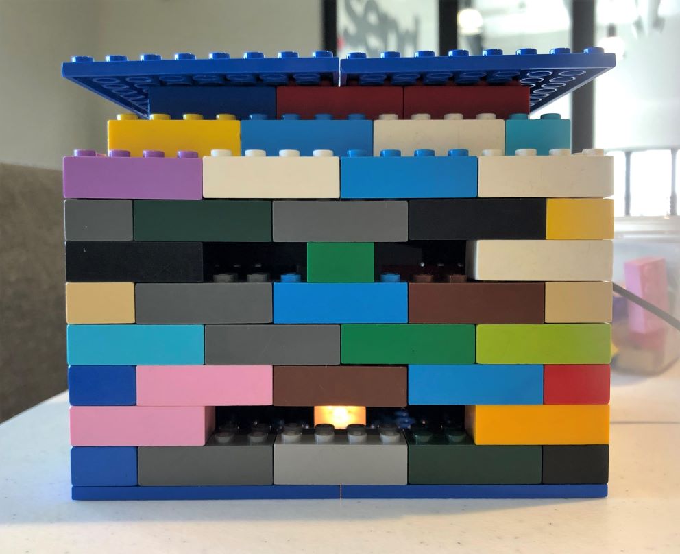 jack-'o-lantern' built from LEGO