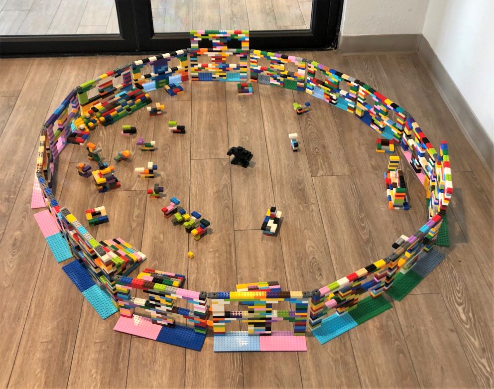 Roman colosseum built from LEGO