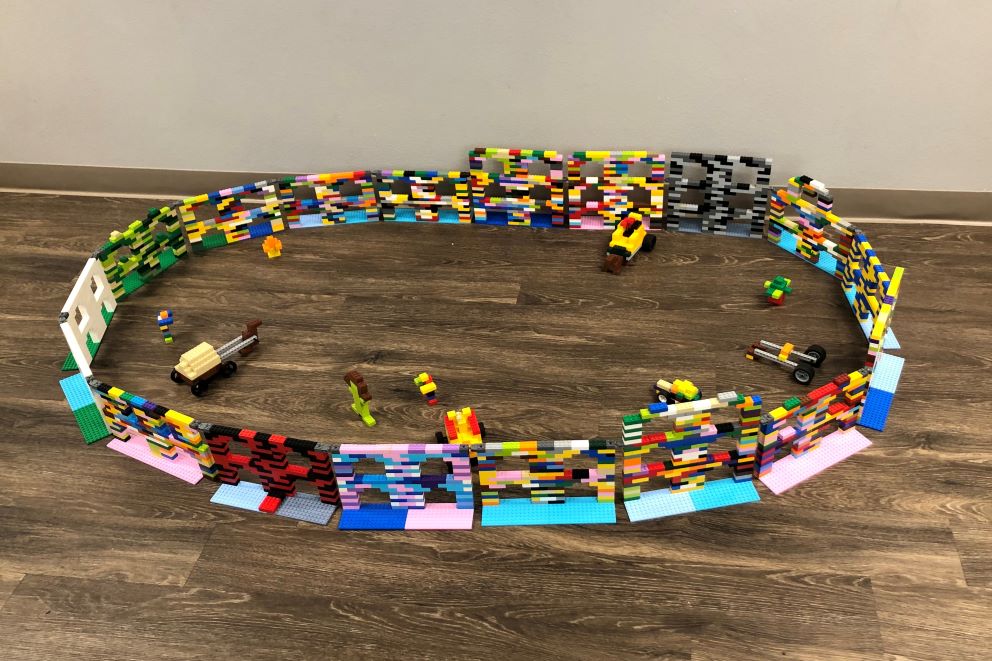 Roman colosseum built from LEGO