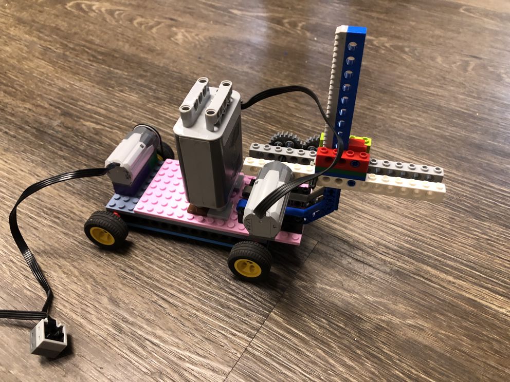 Forklift built from LEGO